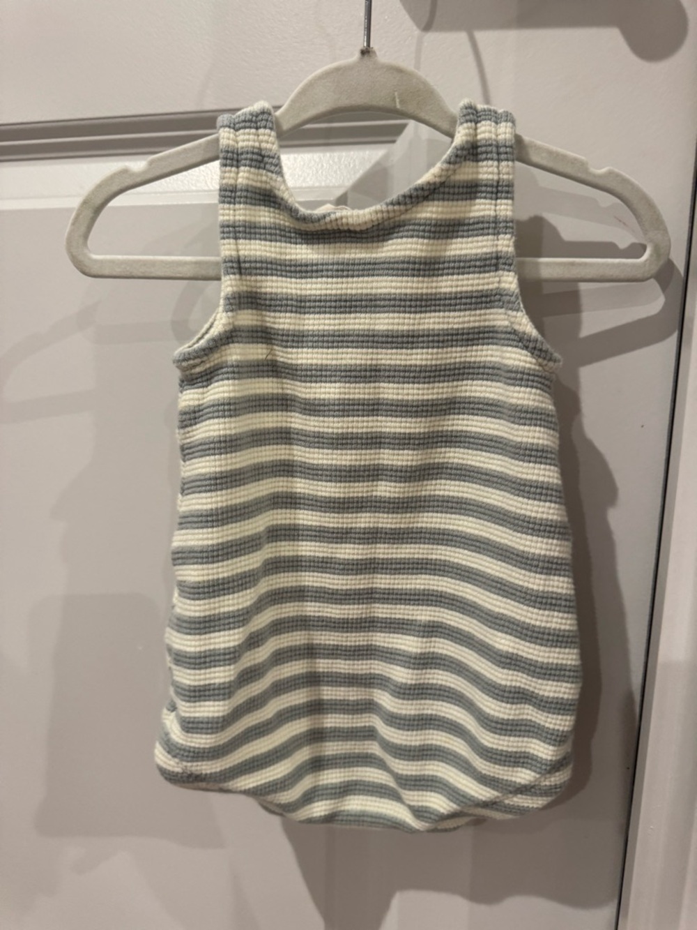Quincy Mae Blue & White Striped Waffle Knit Bubble - Picture 3 of 4